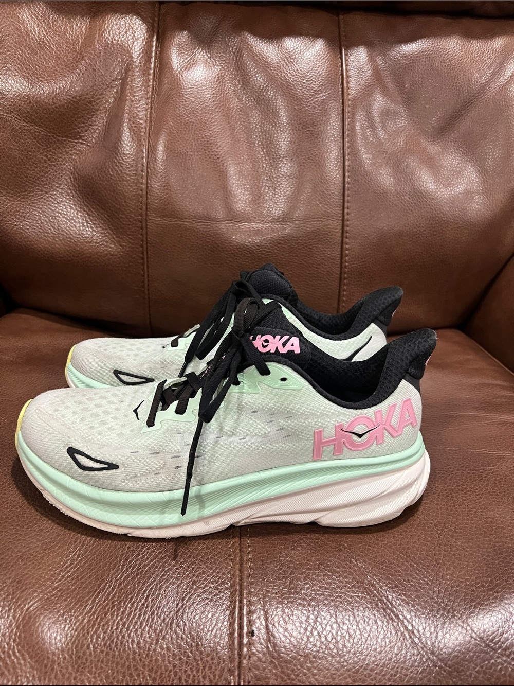 Hoka Mint, Pink & Black Women's Cushioned Running Sneakers